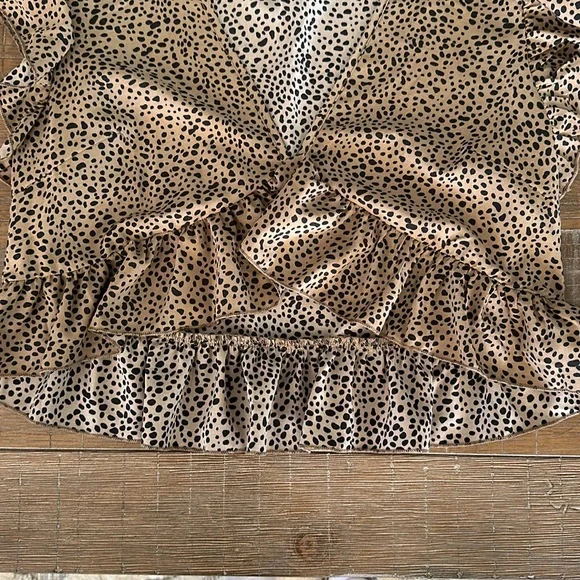 SHEIN Brown Animal Print Short Sleeve Top - Picture 7 of 7